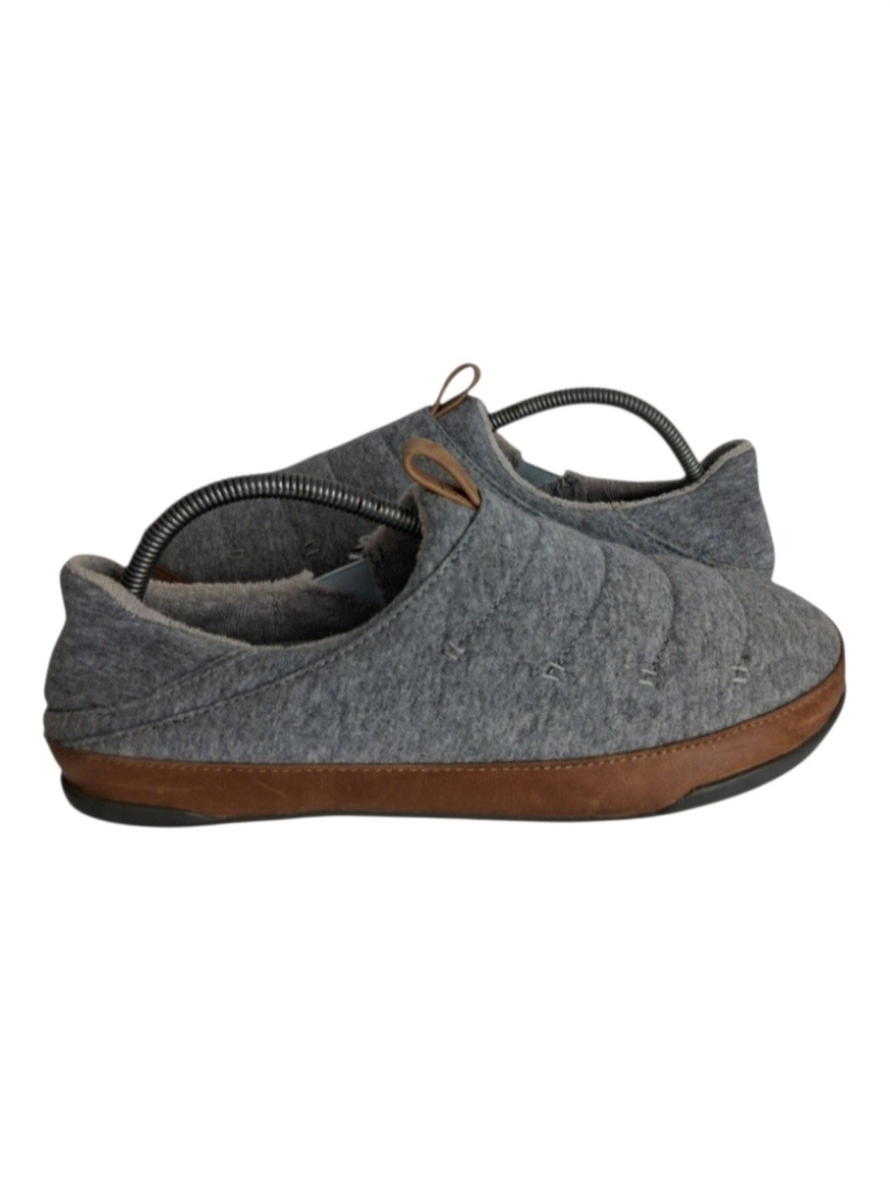 OluKai Mens 9 Gray Grey Mohana Quilted Convertible Comfort Slippers 10451-VPFM